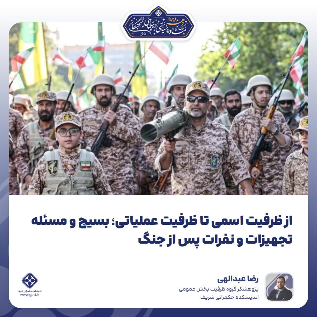 از ظرفیت اسمی تا ظرفیت عملیاتی؛ بسیج و مسئله تجهیزات و نفرات پس از جنگ